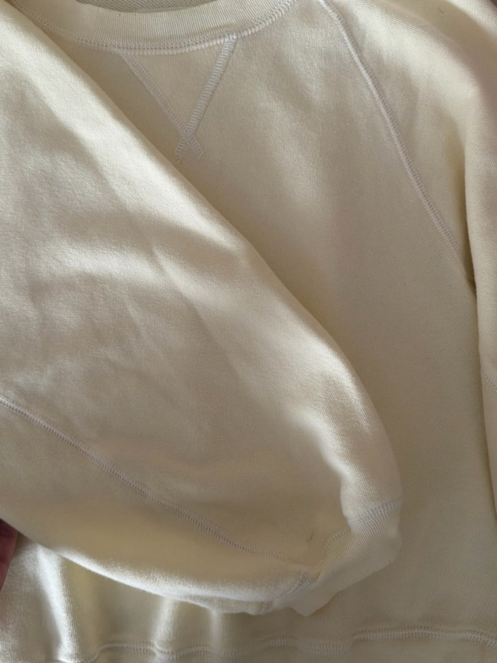 aerie Cream Lightweight Crewneck Sweatshirt